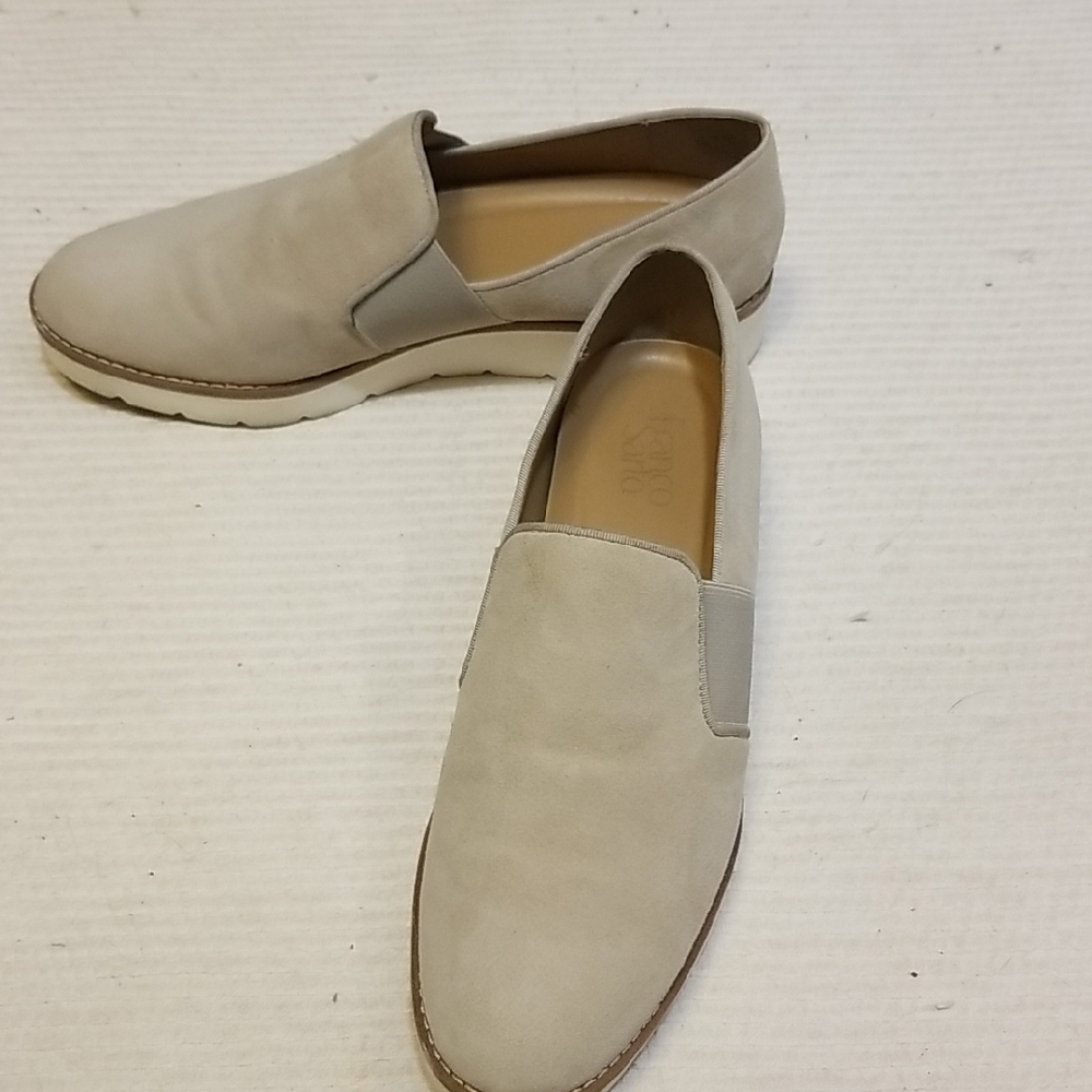 Creamy Beige Suede Slip-On Shoes